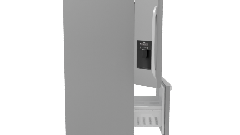 Modern French Door Refrigerator Model - Professional 3D Model Render 8