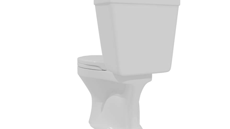 Clean White Toilet 3D Model - Professional 3D Model Render 4