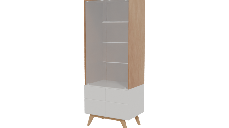 Contemporary Glass Display Cabinet - Professional 3D Model Render 12