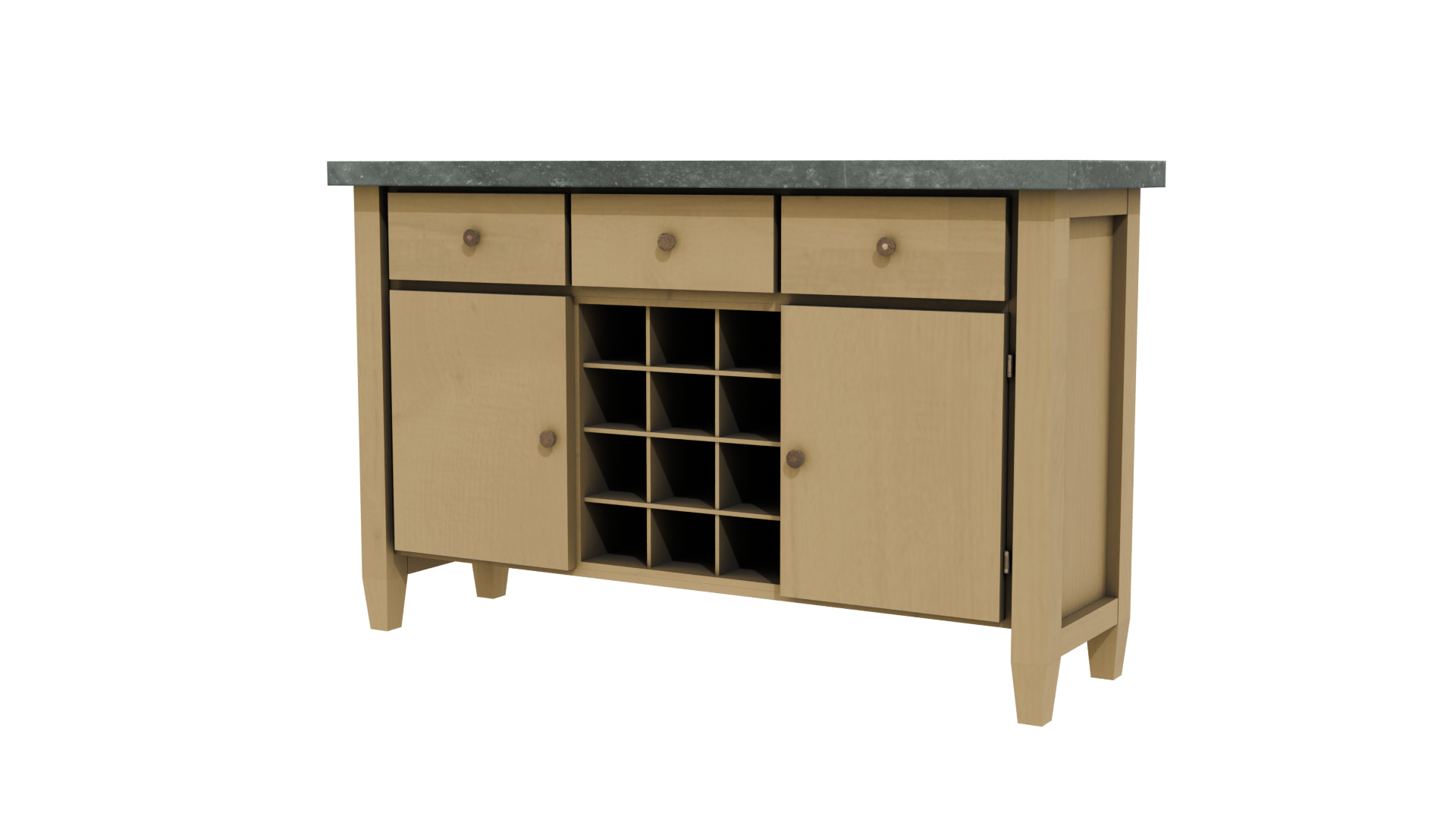 Stylish Wooden Sideboard 3D Model - Professional 3D Model Render 12