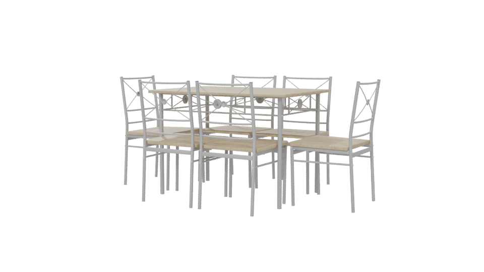 Stylish Dining Table Set 3D - Professional 3D Model Render 6
