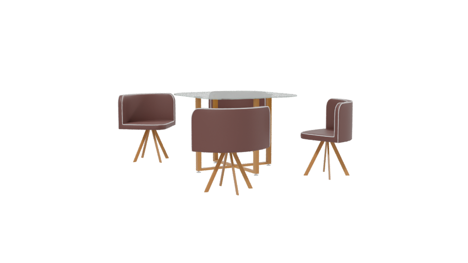 Modern Dining Set for 4 3D - Professional 3D Model Render 13