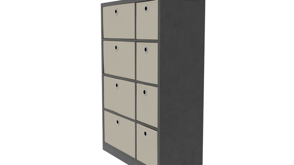 Modern Minimalist Drawer Unit - Professional 3D Model Render 13