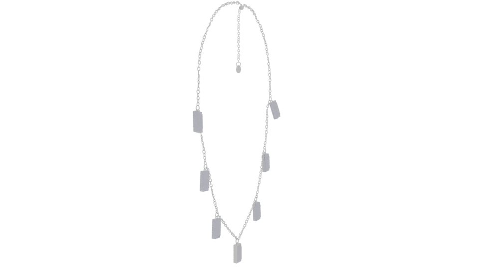 Elegant Silver Chain Necklace with Gemstone Accents - Professional 3D Model Render 9