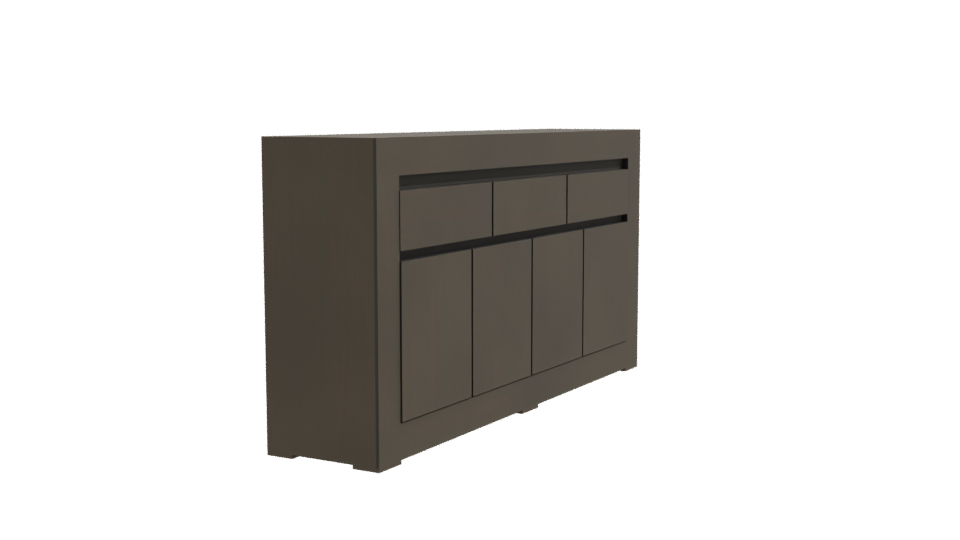 Modern Minimalist Wooden Cabinet - Professional 3D Model Render 9