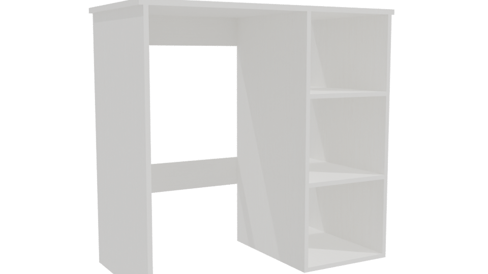 Minimalist White Office Desk 3D Model - Professional 3D Model Render 10