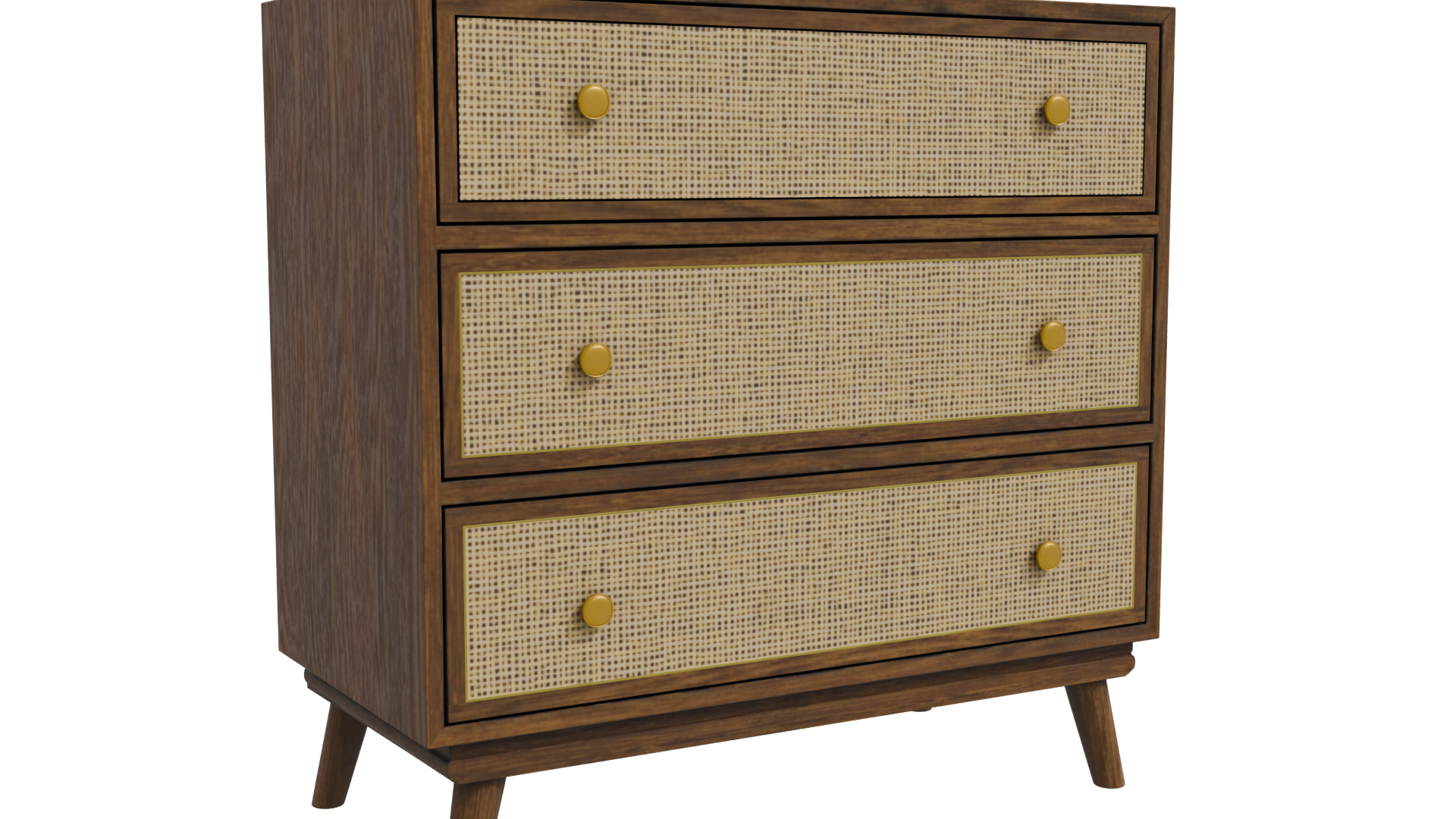 Mid-Century Modern Chest of Drawers - Professional 3D Model Render 10