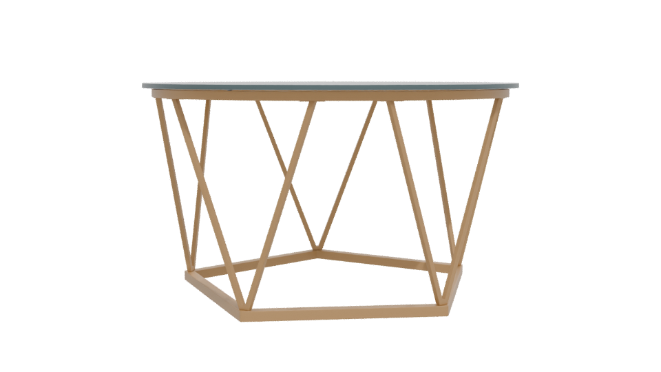 Stylish Glass Top Coffee Table - Professional 3D Model Render 12