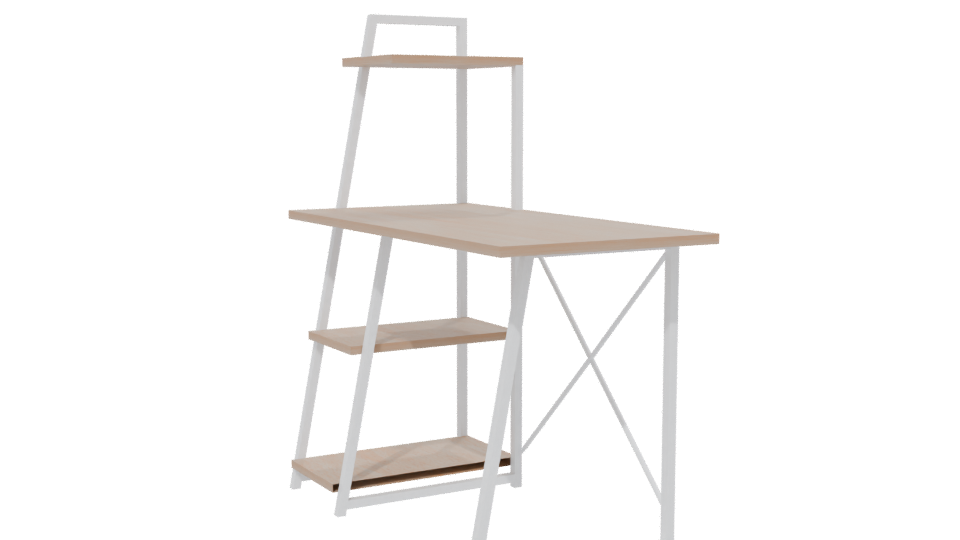 Minimalist Wood and Metal Office Desk 3D Model - Professional 3D Model Render 13