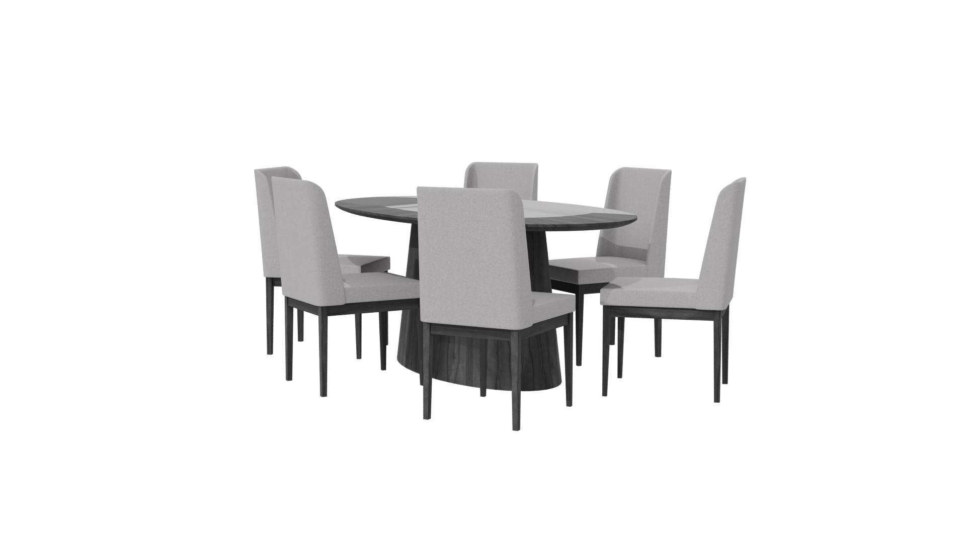 Stylish Round Dining Table Set - Professional 3D Model Render 7
