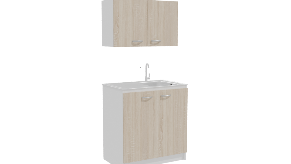 Stylish Modern Kitchen Cabinet Set 3D Model - Professional 3D Model Render 10