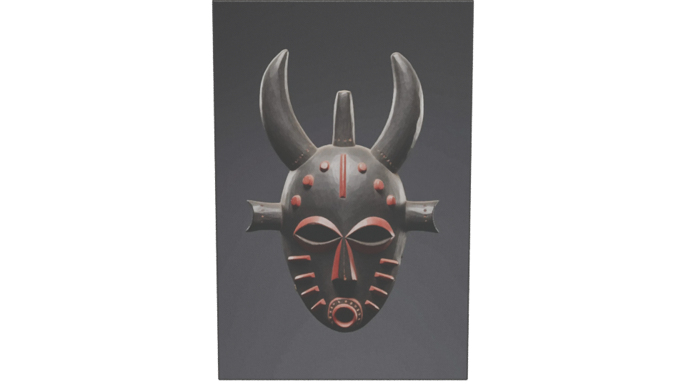 Stylized Tribal Mask 3D Model - Professional 3D Model Render 11
