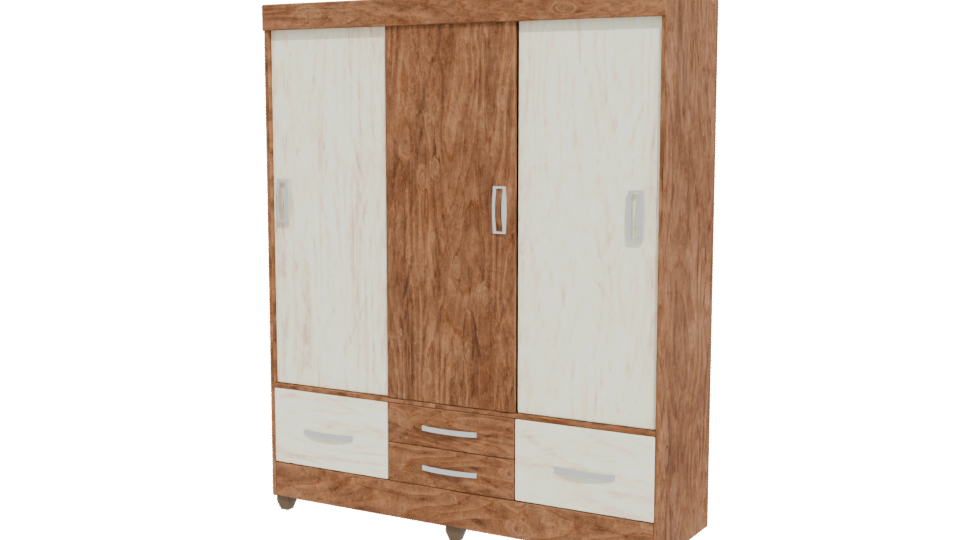 Stylish Wooden Cabinet Model - Professional 3D Model Render 12