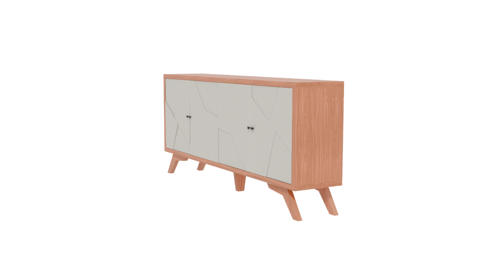 Contemporary Wooden Console Cabinet 3D - Professional 3D Model Render 13