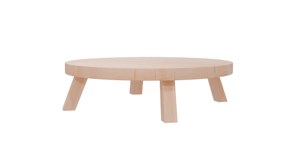 Contemporary Wooden Coffee Table 3D Model - Professional 3D Model Render 6