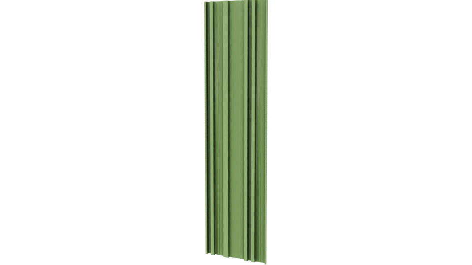 Stylized Green Vertical Panel 3D - Professional 3D Model Render 6