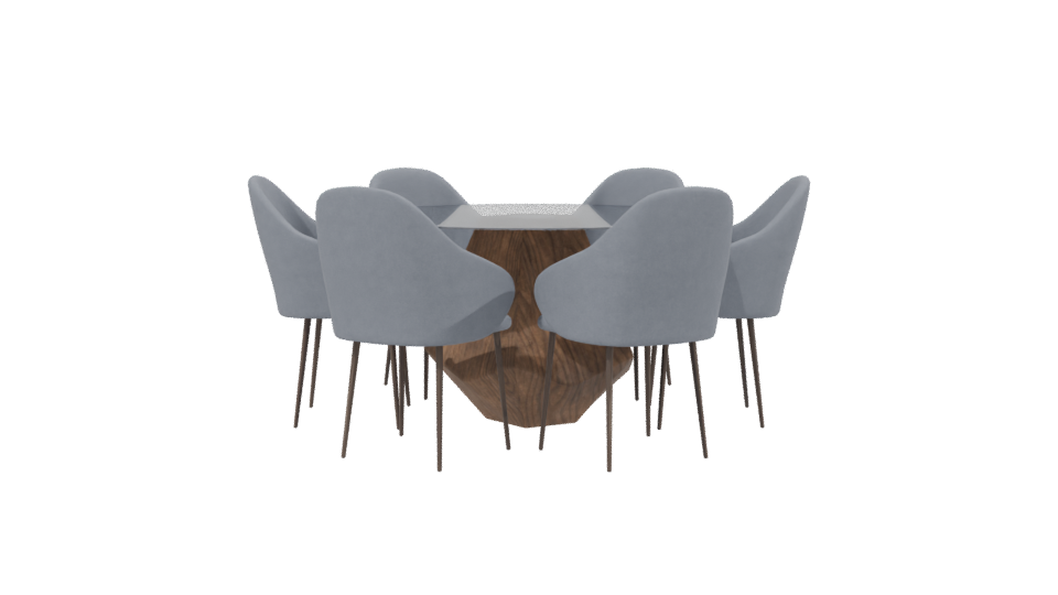 Round Dining Table Set 3D - Professional 3D Model Render 2