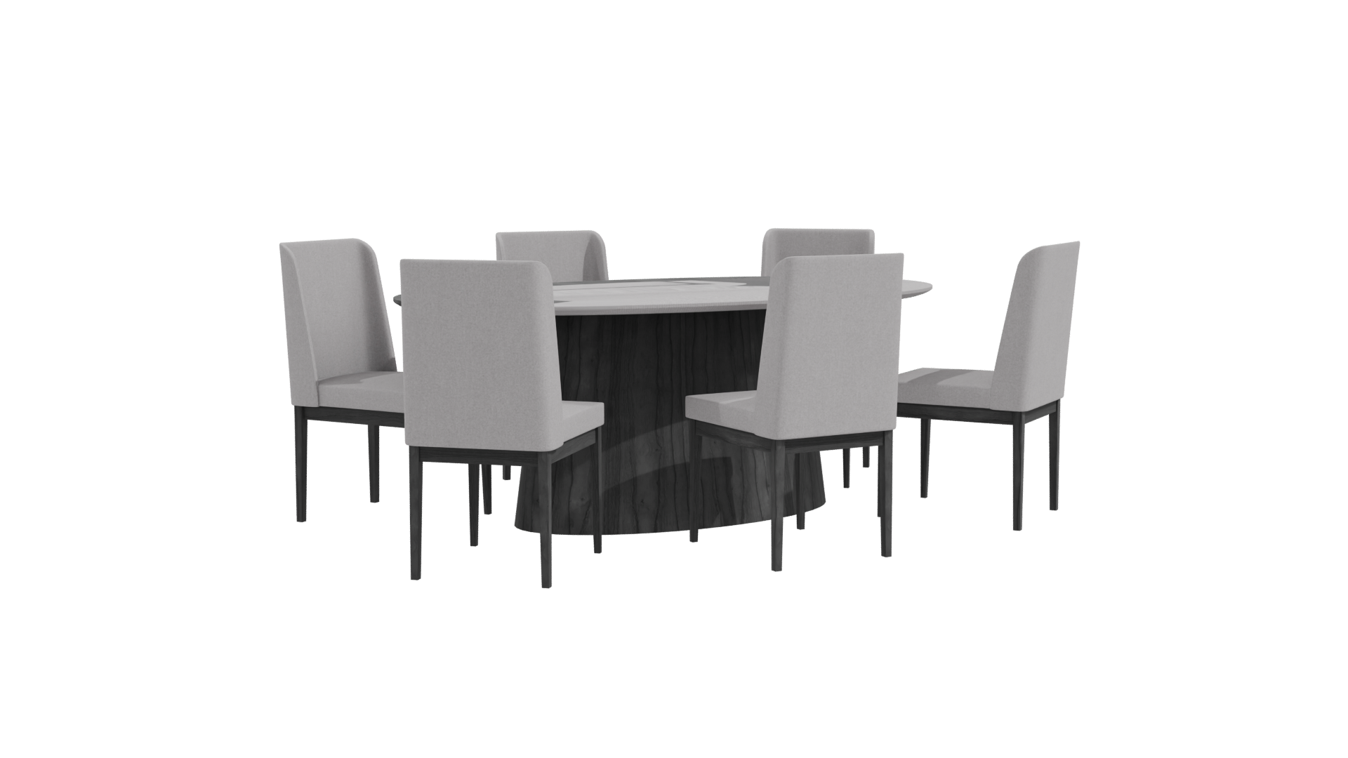 Stylish Round Dining Table Set - Professional 3D Model Render 10