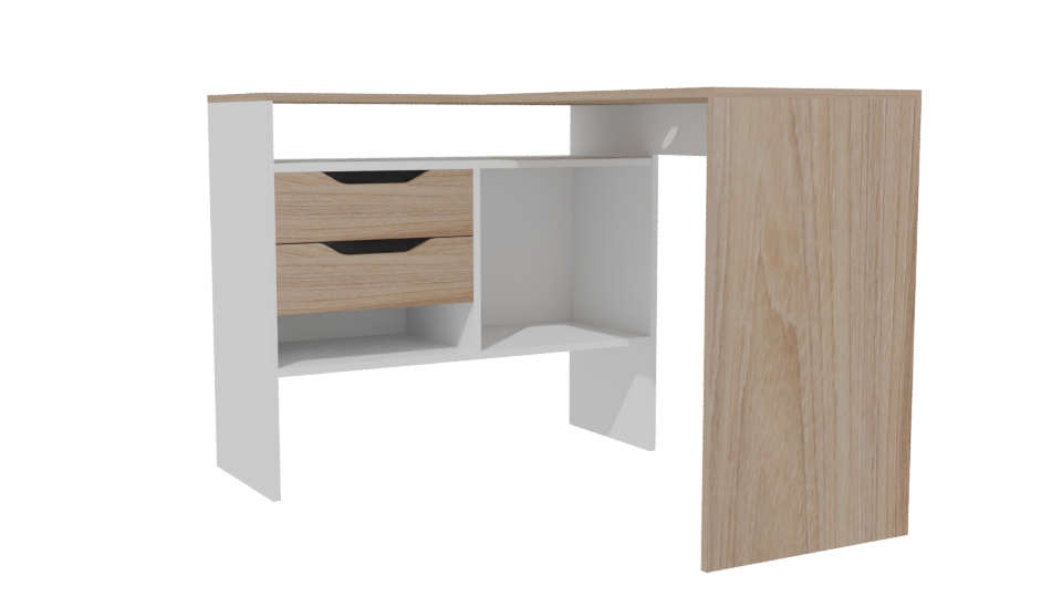 Stylish L-Shaped Desk Model - Professional 3D Model Render 13
