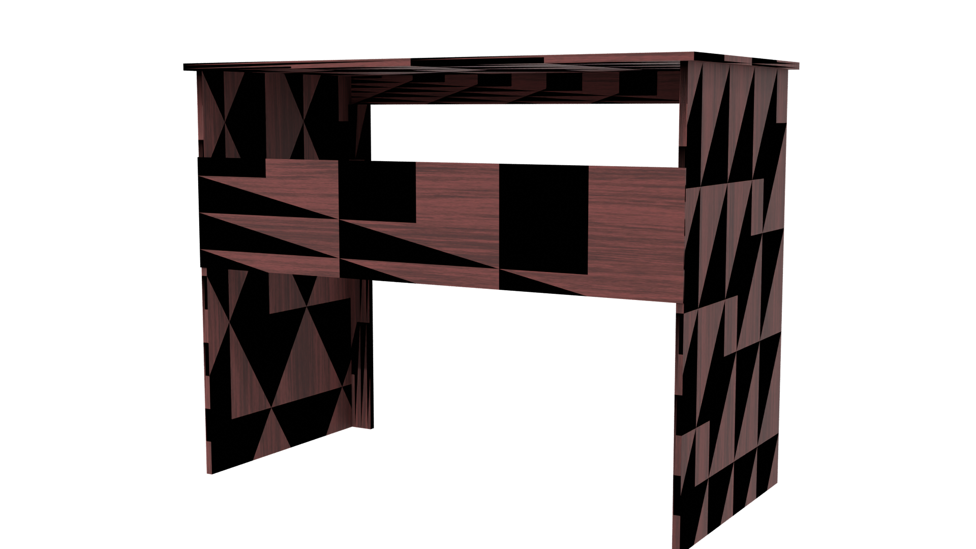 Elegant Wooden Writing Desk 3D Model - Professional 3D Model Render 6