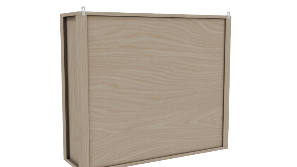 Stylish Wooden Wall Cabinet 3D - Professional 3D Model Render 4