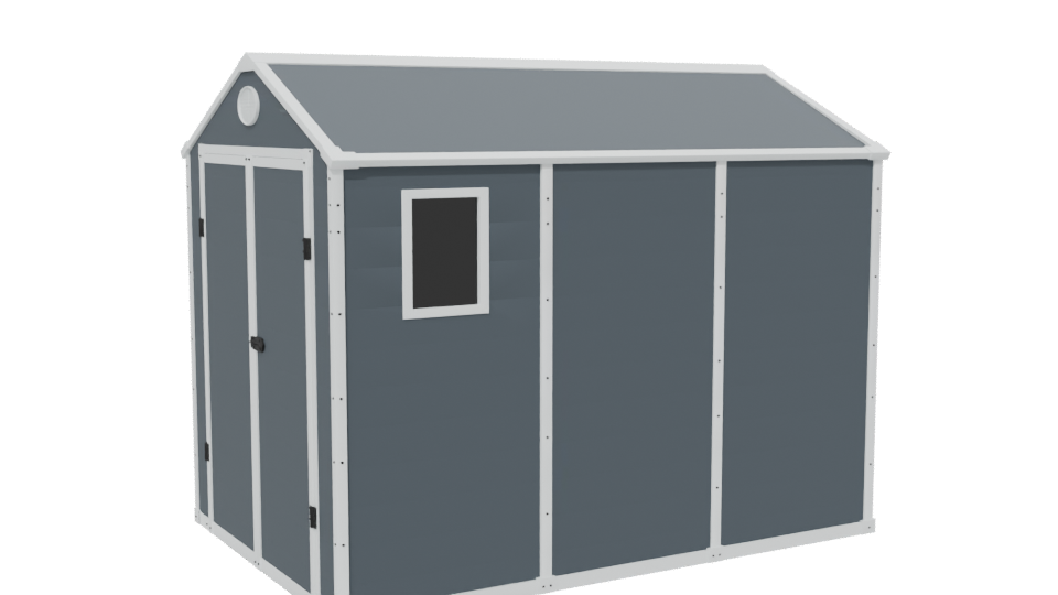 Stylized Garden Storage Shed 3D - Professional 3D Model Render 13