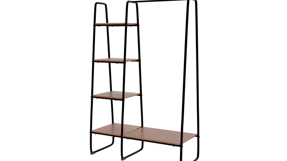 Modern Wooden Shelf Unit 3D - Professional 3D Model Render 12
