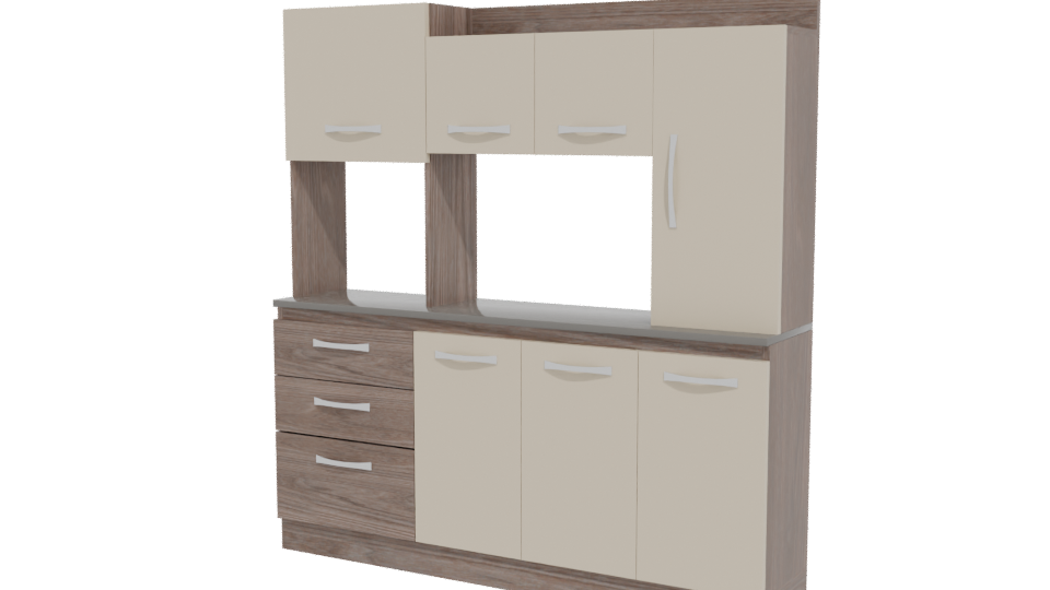 Contemporary Kitchen Cabinet Model - Professional 3D Model Render 12