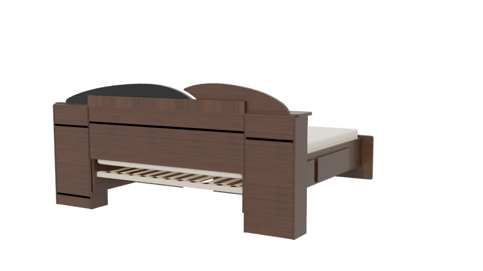 Contemporary Wooden Bed 3D Model - Professional 3D Model Render 6