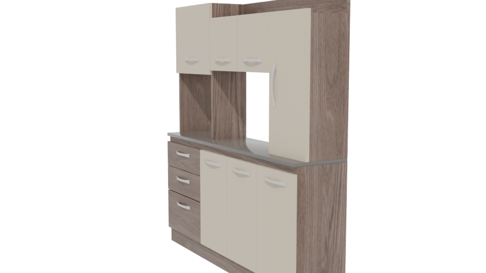 Contemporary Kitchen Cabinet Model - Professional 3D Model Render 13