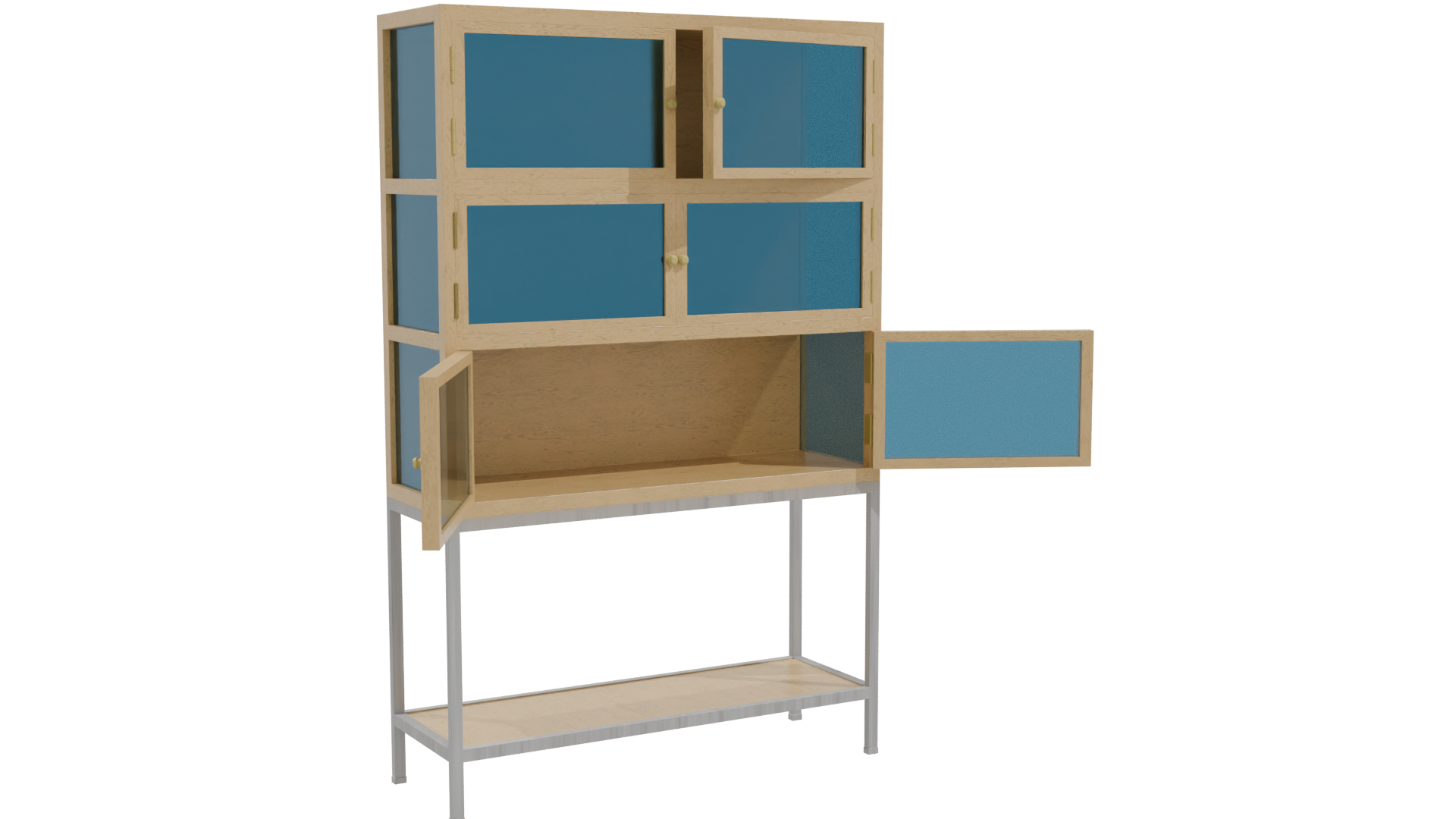 Stylish Wooden Display Cabinet 3D - Professional 3D Model Render 10