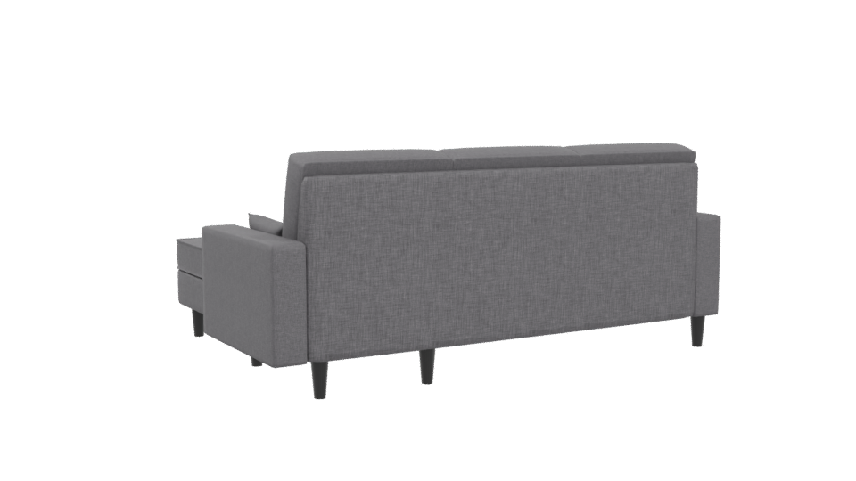 Contemporary Fabric Sectional Sofa 3D Model - Professional 3D Model Render 4