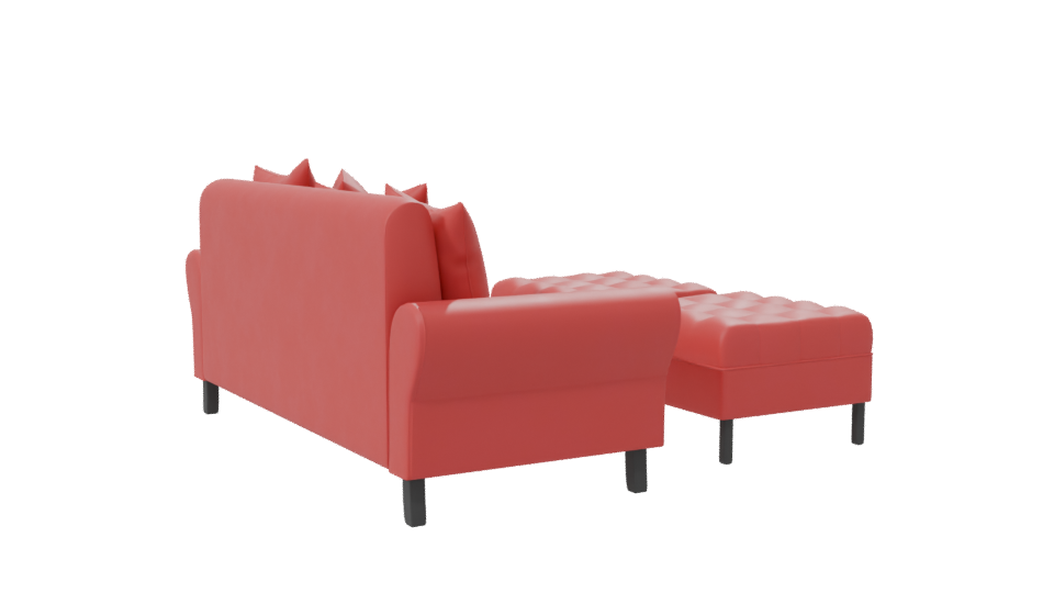 Stylish Red Sofa Model 3D - Professional 3D Model Render 7