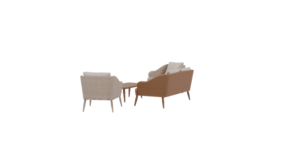 Elegant Modern Outdoor Furniture Set 3D Model - Professional 3D Model Render 3