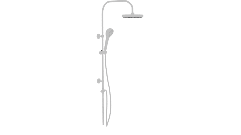Modern Wall-Mounted Shower System - Professional 3D Model Render 9