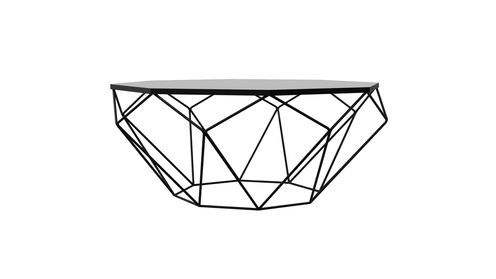 Geometric Low-Poly Coffee Table - Professional 3D Model Render 4