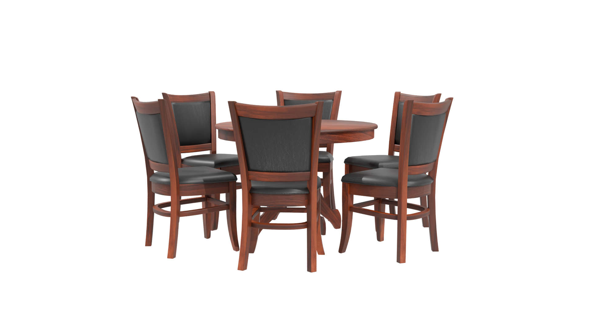 Elegant Wooden Dining Set 3D Model - Professional 3D Model Render 4