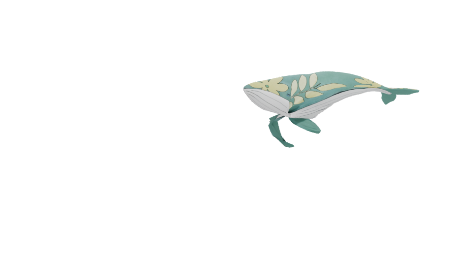 Stylized Tropical Whale 3D Model - Professional 3D Model Render 12