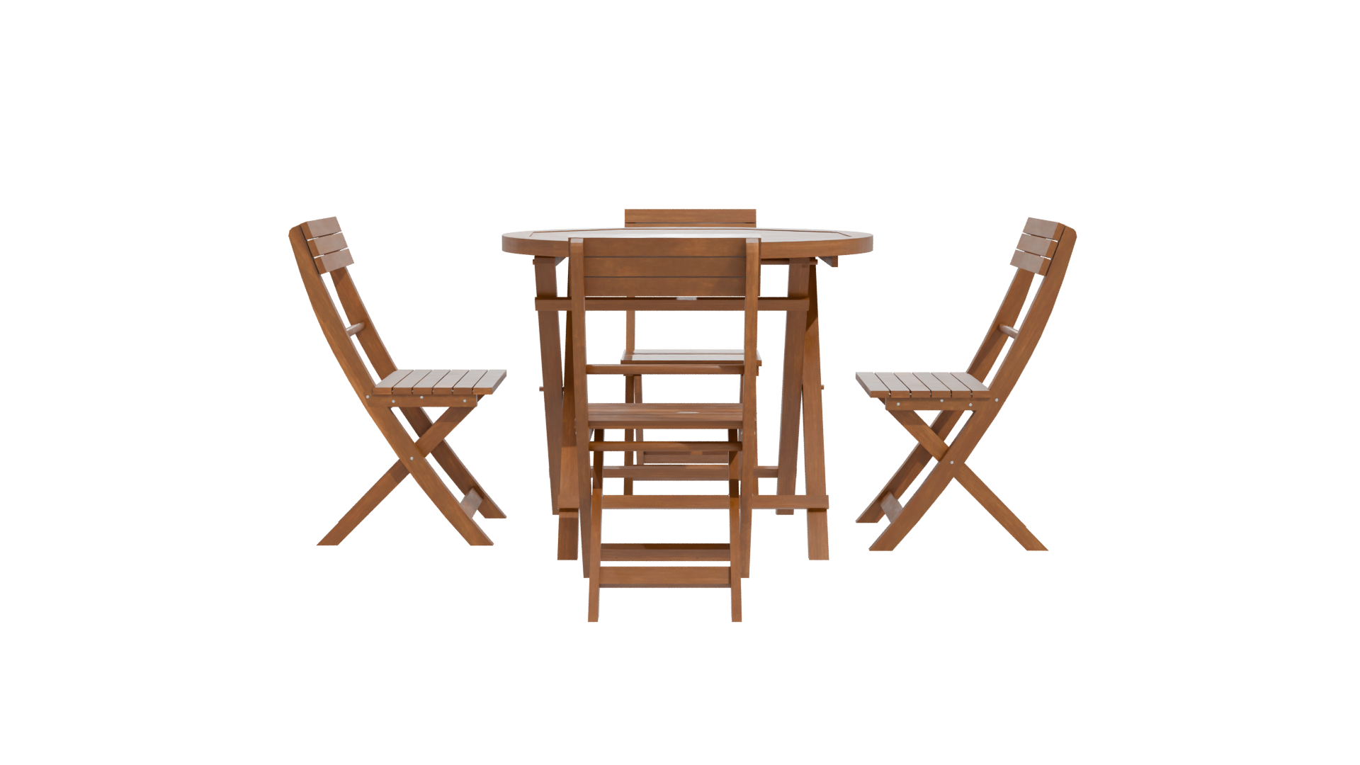 Stylish Wooden Dining Set 3D - Professional 3D Model Render 11