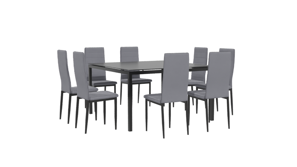 Modern Dining Table Set 3D - Professional 3D Model Render 4