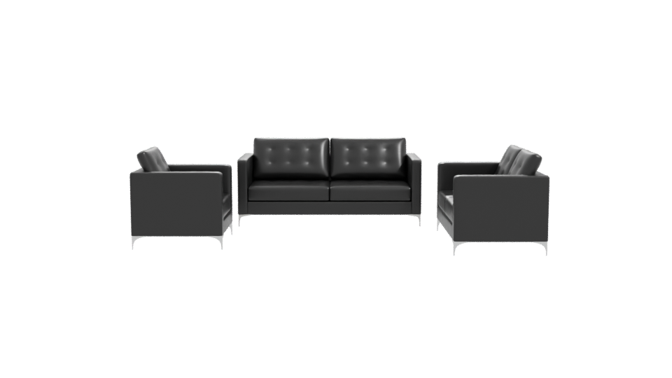 Stylish Leather Sofa Set 3D - Professional 3D Model Render 11