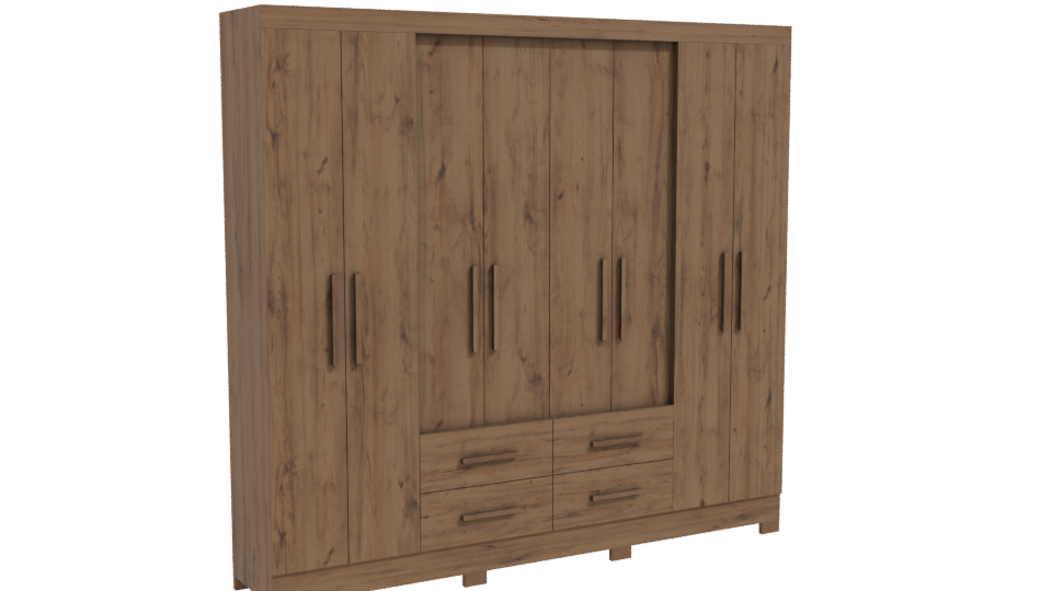 Contemporary Wooden Storage Cabinet 3D - Professional 3D Model Render 10