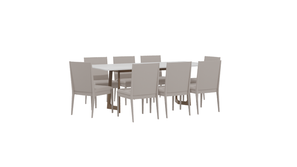 Modern Dining Table Set 3D - Professional 3D Model Render 4