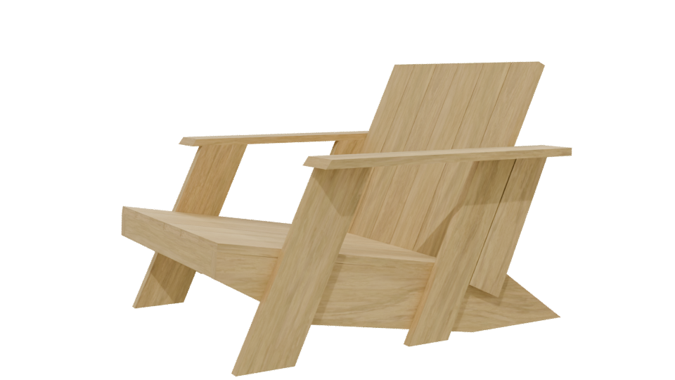 Stylish Minimalist Wooden Chair - Professional 3D Model Render 13