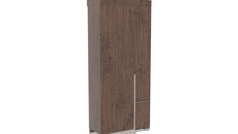 Elegant Wooden Wardrobe Model - Professional 3D Model Render 4