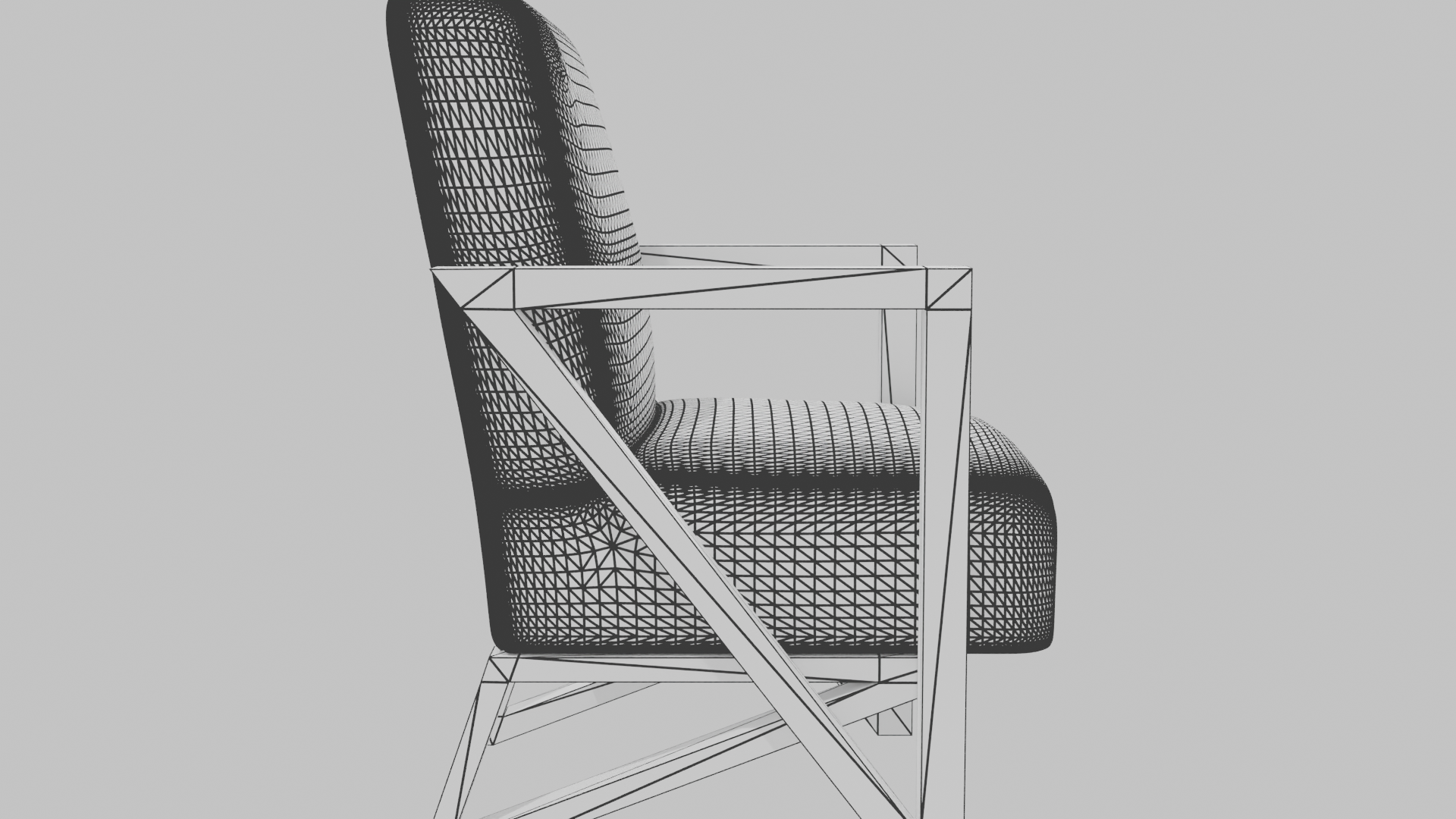 Minimalist Fabric Armchair Model - Professional 3D Model Render 16