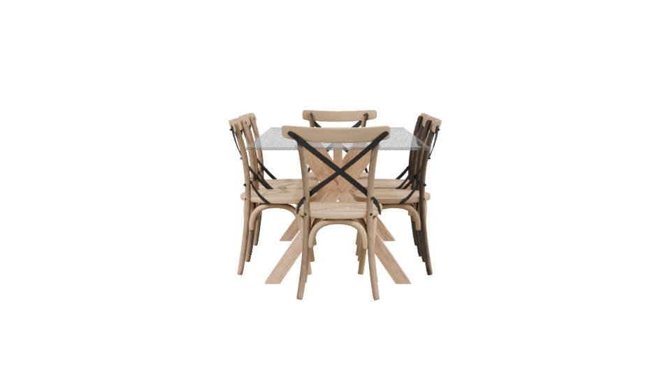 Riviera Glass Dining Set 3D - Professional 3D Model Render 2