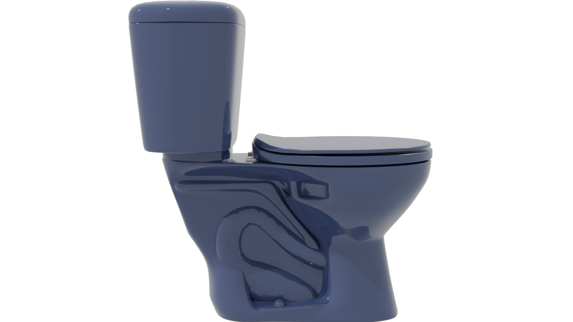 Stylish Blue Toilet Model 3D - Professional 3D Model Render 8