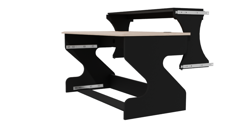 Contemporary Black and Wood Office Desk 3D Model - Professional 3D Model Render 13