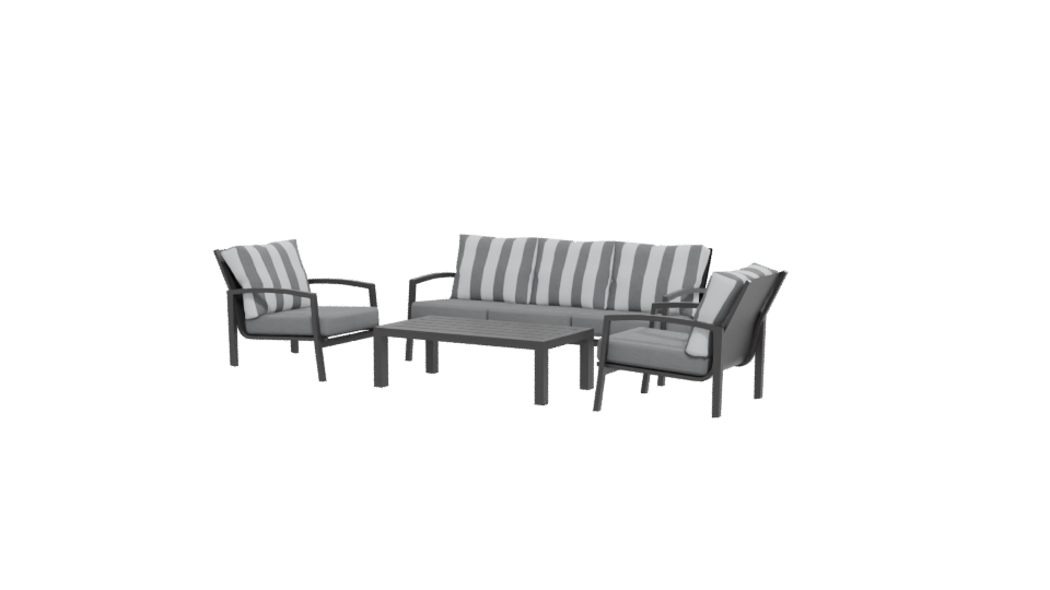 Contemporary Outdoor Seating Set 3D Model - Professional 3D Model Render 12